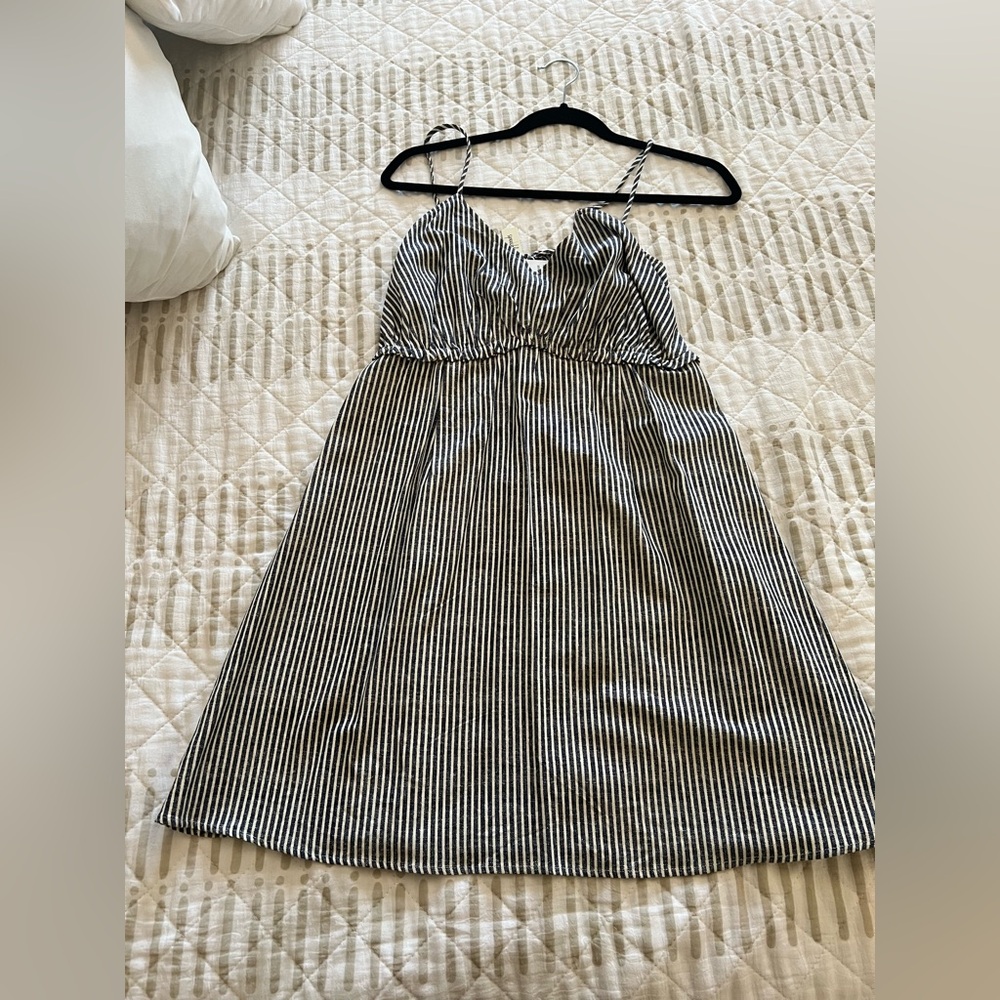 Navy and White Striped Dress